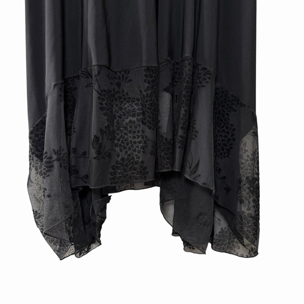 Sympli Womens Black Asymmetrical Tunic Top Velvet Burnout Size 8 Made In Canada - Picture 6 of 10
